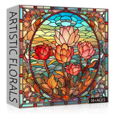 Buntglas-Blumen-Puzzle 1000 Teile